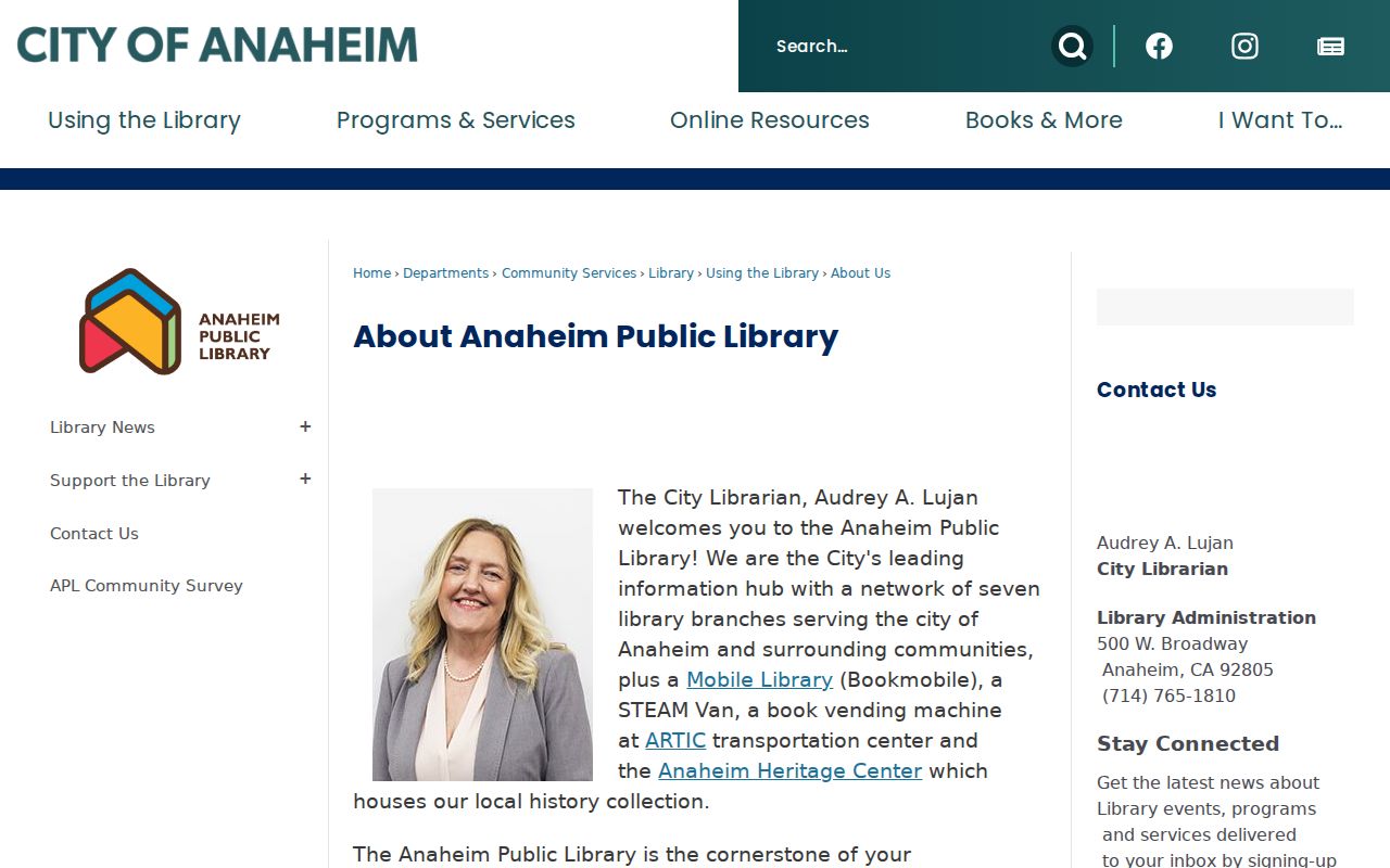 Anaheim city directory library and local history resources