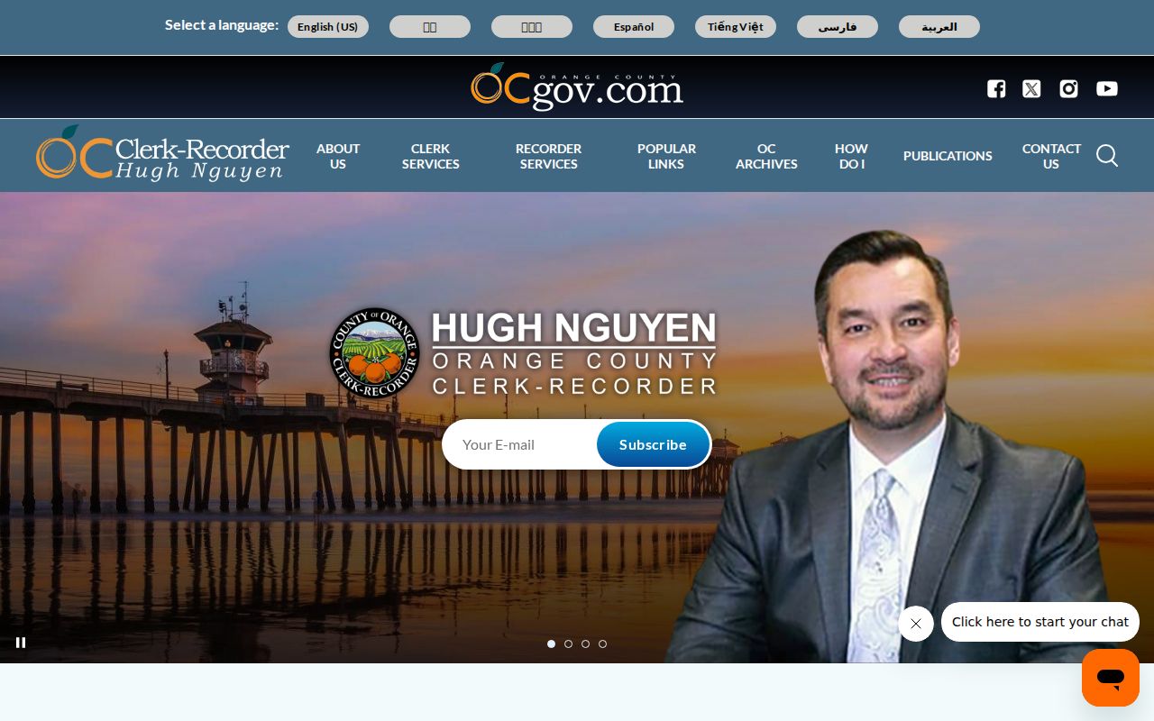 Anaheim residents directory Orange County Clerk Recorder records